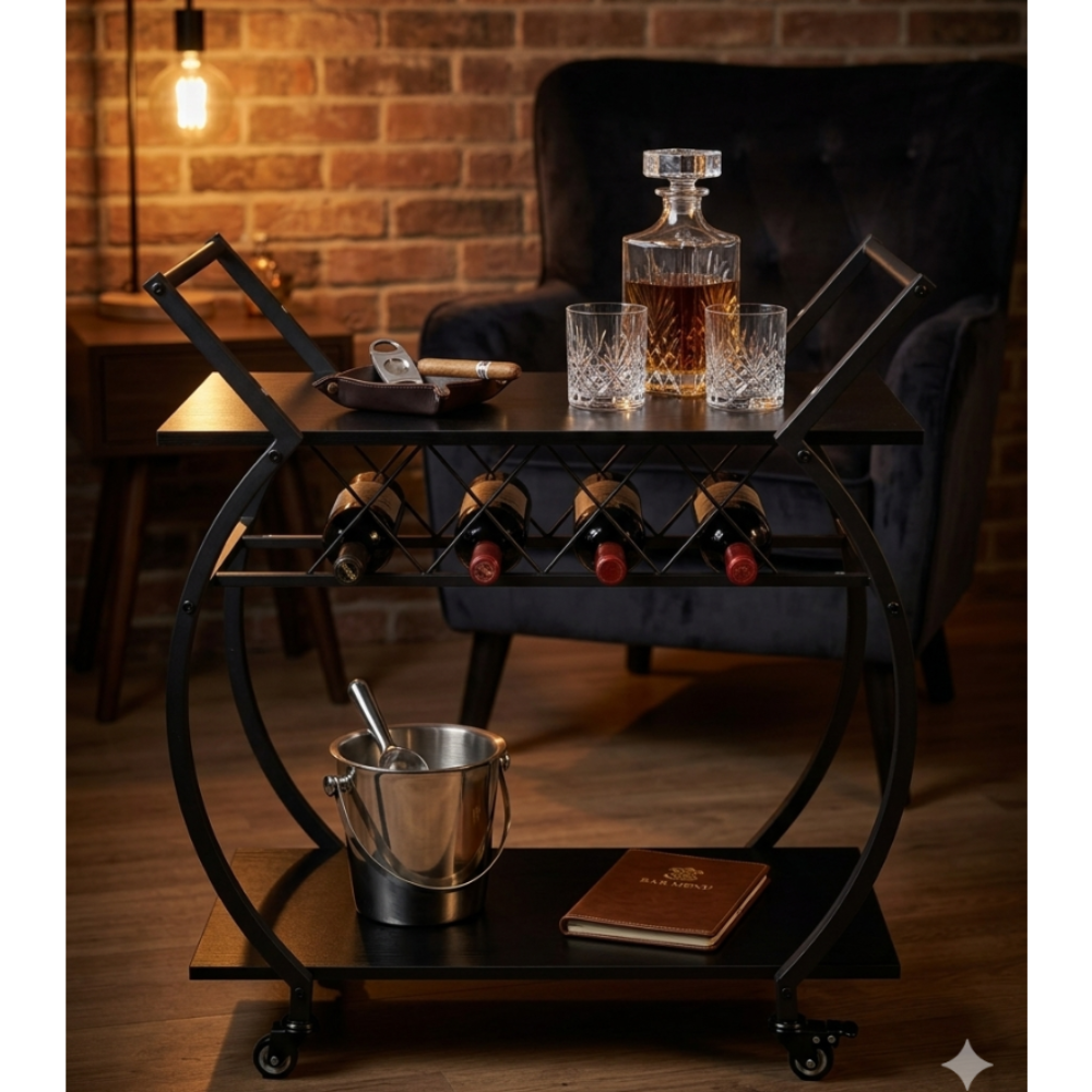 Vyraa Eclipse Rolling Bar Cart