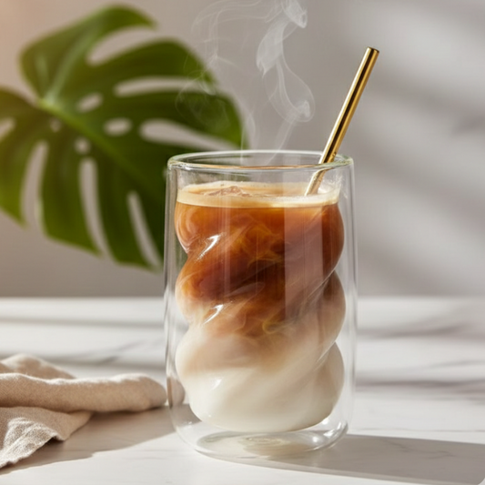 Vyraa Twisty Double-Wall Coffee Glass