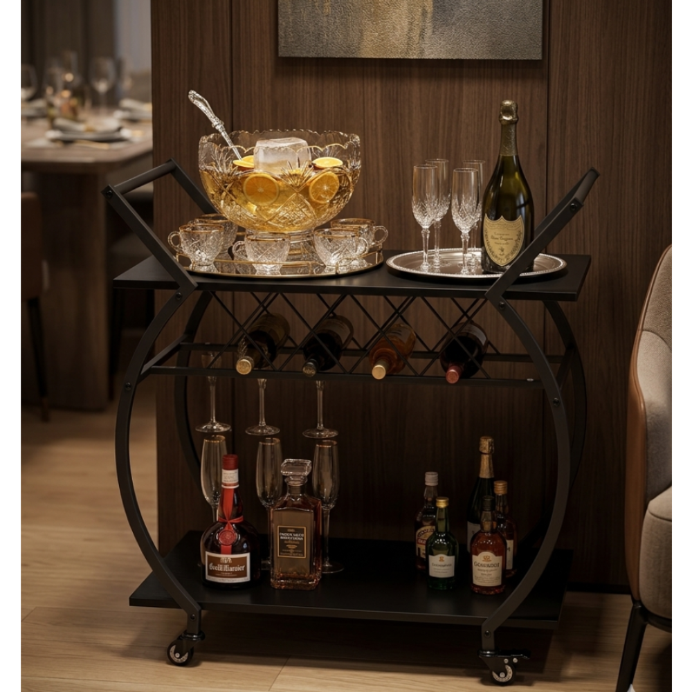 Vyraa Eclipse Rolling Bar Cart