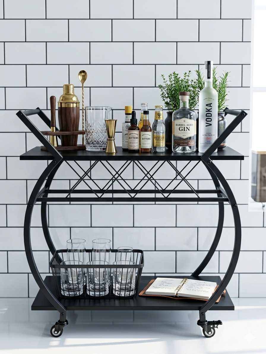 Vyraa Eclipse Rolling Bar Cart