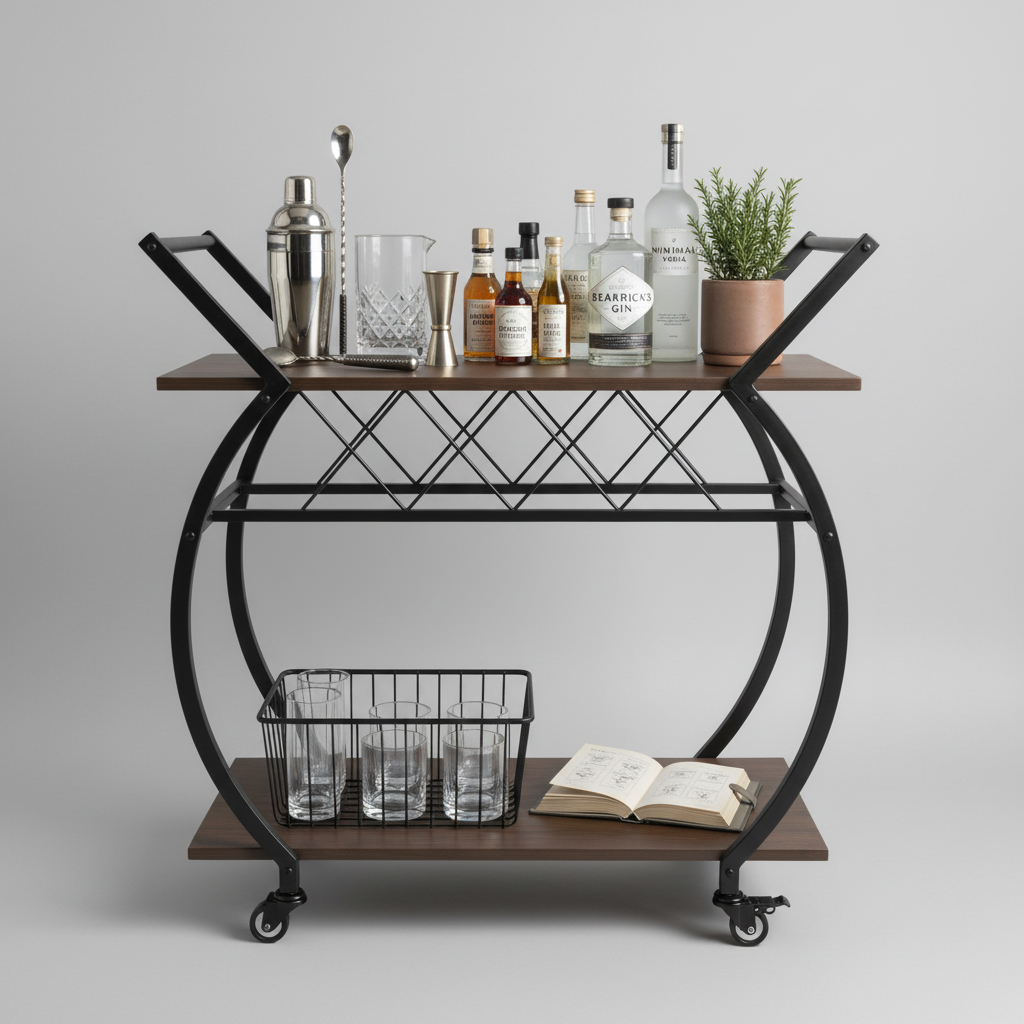Vyraa Eclipse Rolling Bar Cart